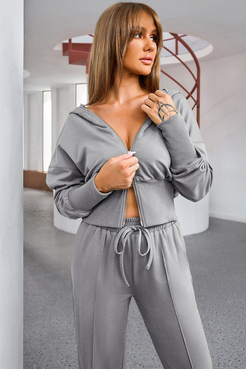 'Alina' Hoodie and Drawstring Pants Activewear Set - Celes Fashion